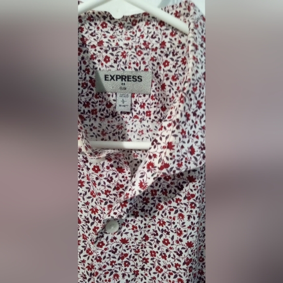 Express Men's floral Button up. Size large slim. - Picture 2 of 3